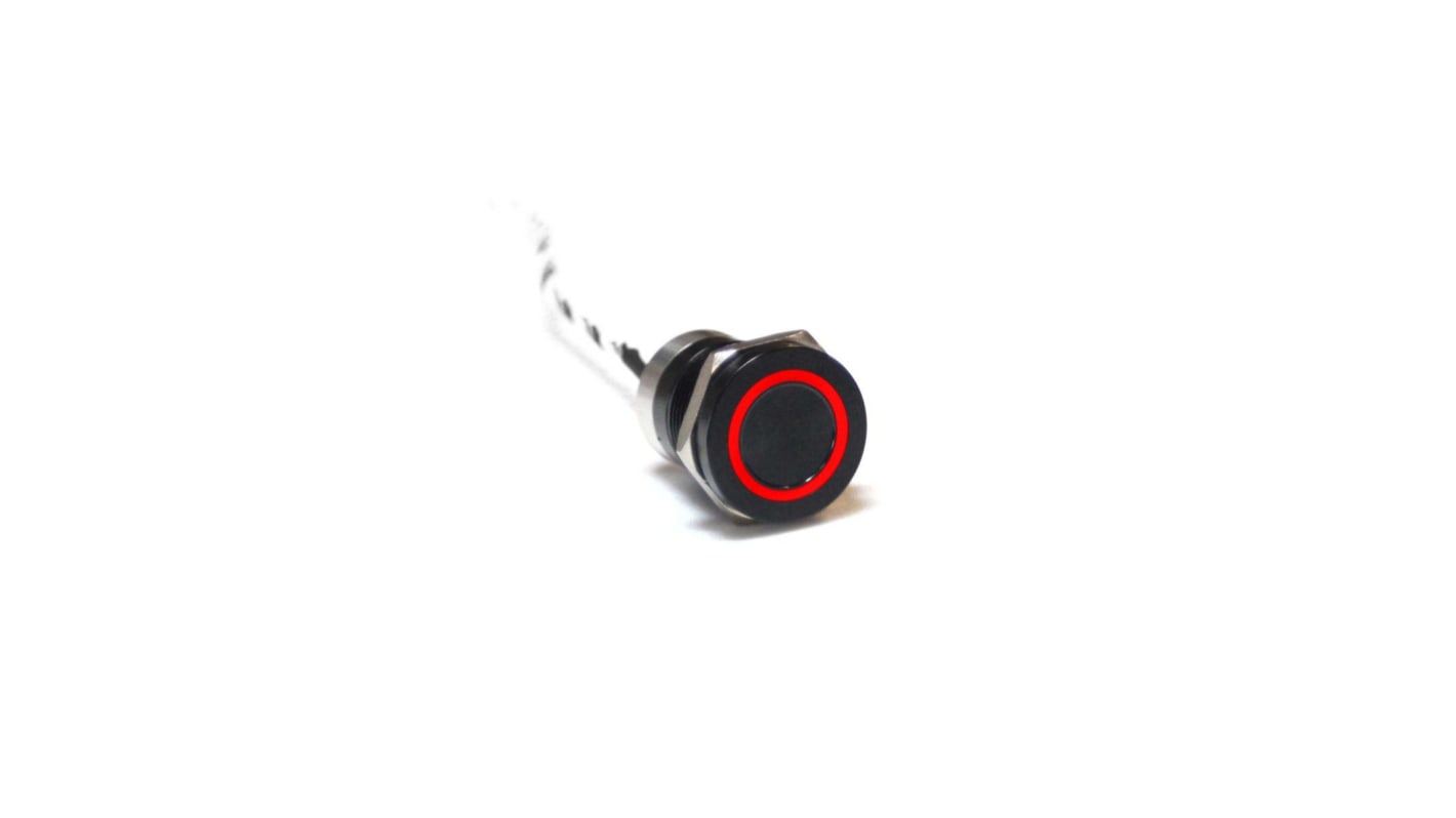 Interrupteur capacitif Bulgin Verrouillable Vert, Rouge, NF, 24V c.c., IP68, IP69K, Illuminé