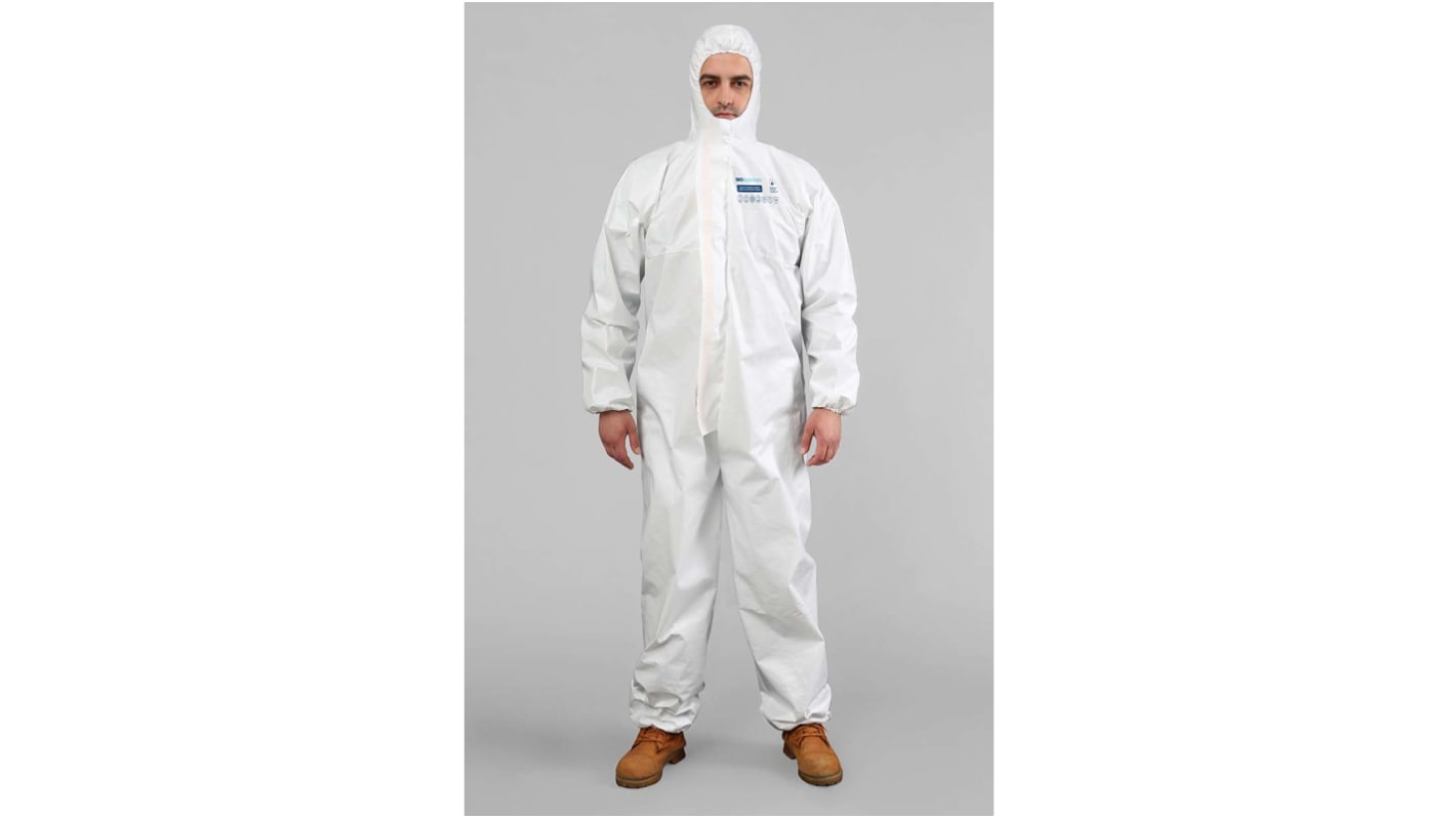 BioBlocked White Coverall, XXL <arrow/> XXXL