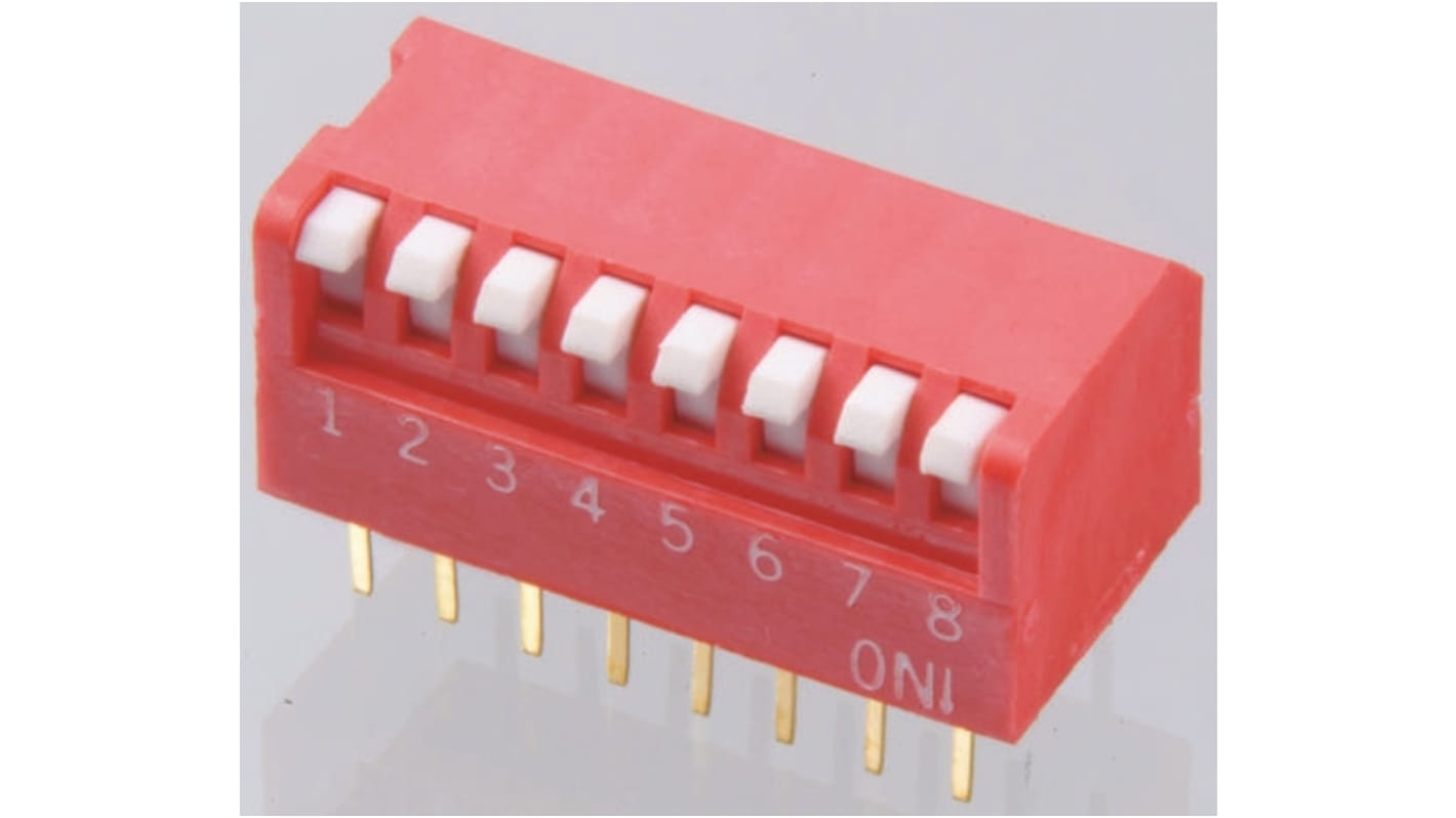 Apem 2 Way Through Hole DIP Switch SPST, Piano Actuator