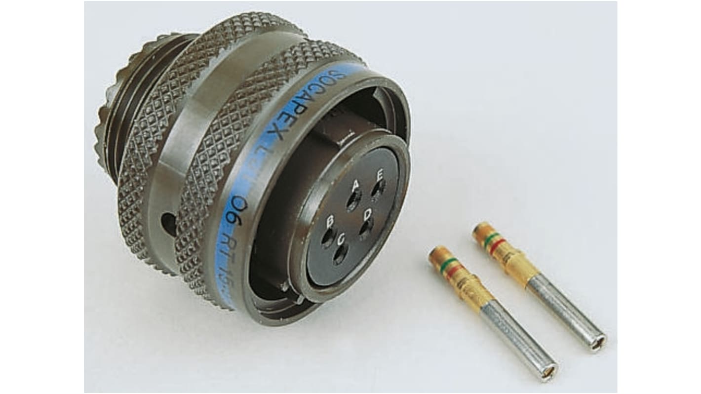 Amphenol Socapex, LJT 6 Way Panel Mount MIL Spec Circular Connector Receptacle, Socket Contacts,Shell Size 9, Bayonet