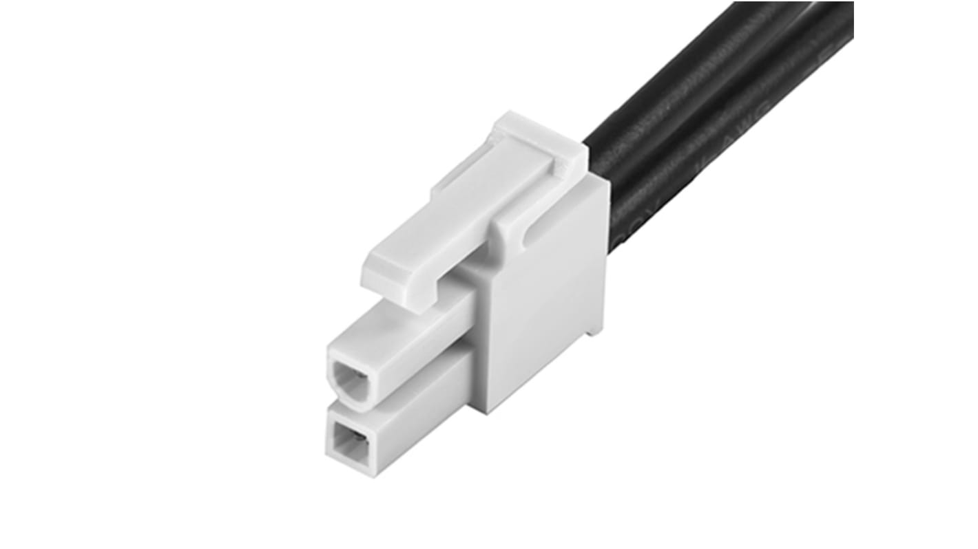 Conjunto de cables Molex Mini-Fit Jr. 215325, long. 600mm, Con A: Hembra, 2 vías, Con B: Hembra, 2 vías, paso 4.2mm