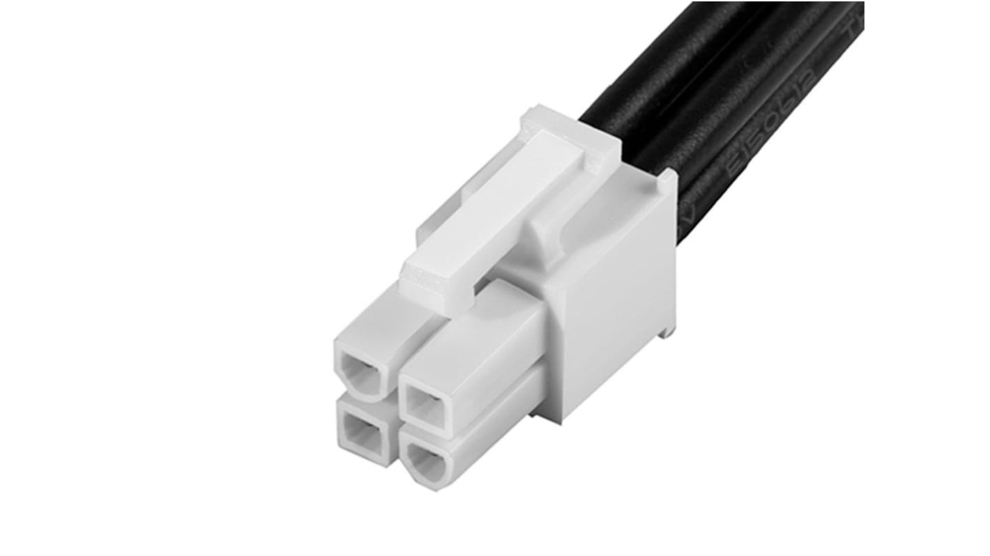Conjunto de cables Molex Mini-Fit Jr. 215325, long. 150mm, Con A: Hembra, 4 vías, Con B: Hembra, 4 vías, paso 4.2mm