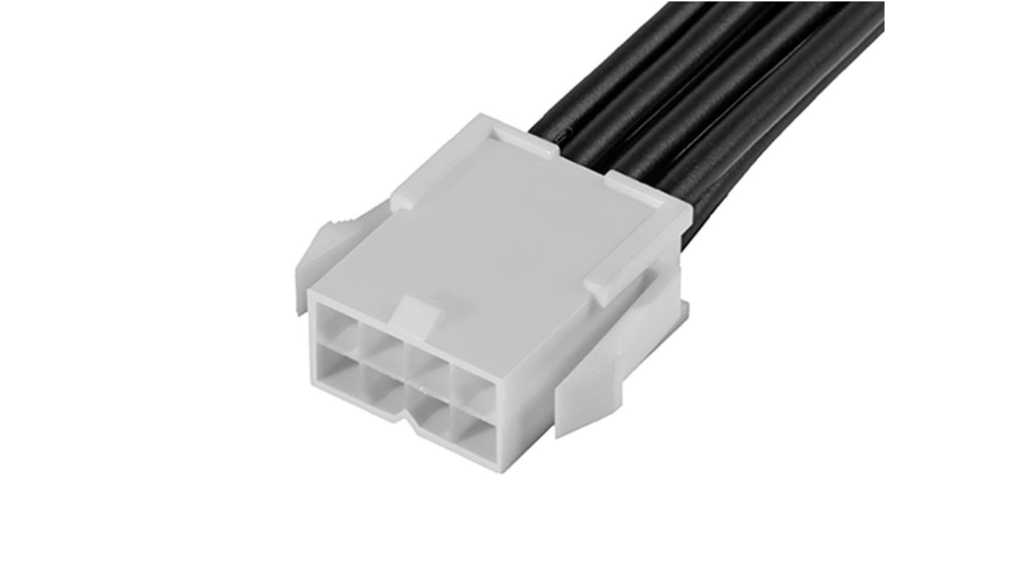 Conjunto de cables Molex Mini-Fit Jr. 215328, long. 300mm, Con A: Macho, 8 vías, paso 4.2mm