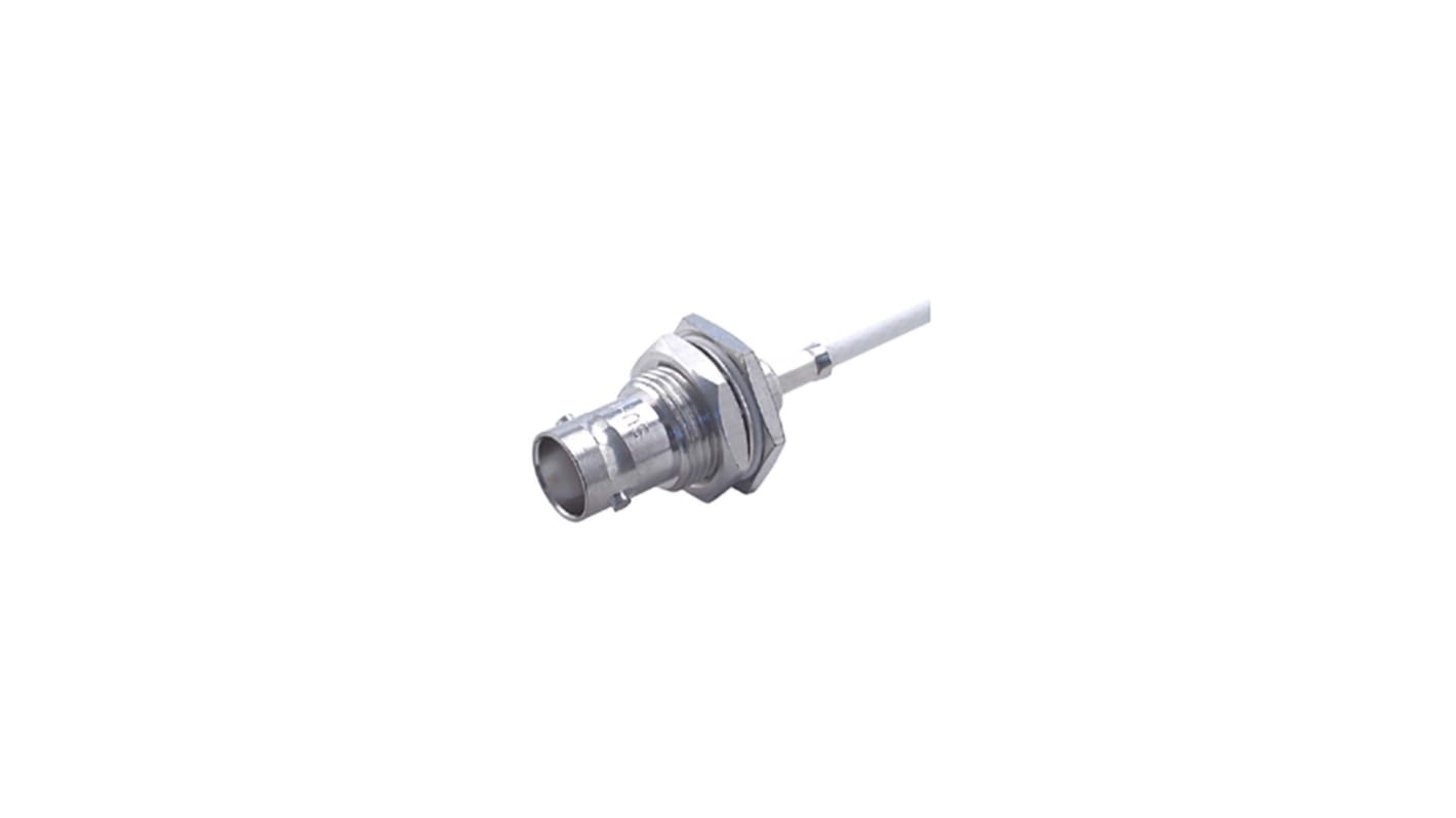 Conector coaxial Huber+Suhner 24_BNC-75-2-6/133_NH, Hembra, Recto, Montaje de Cable, Terminación de Crimpado, Sí,