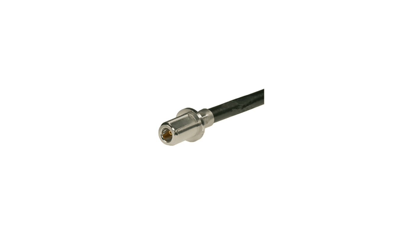 Conector coaxial Huber+Suhner 24_N-50-7-31/133_NY, Hembra, Recto, Montaje en Panel, Terminación de Soldador, Sí,