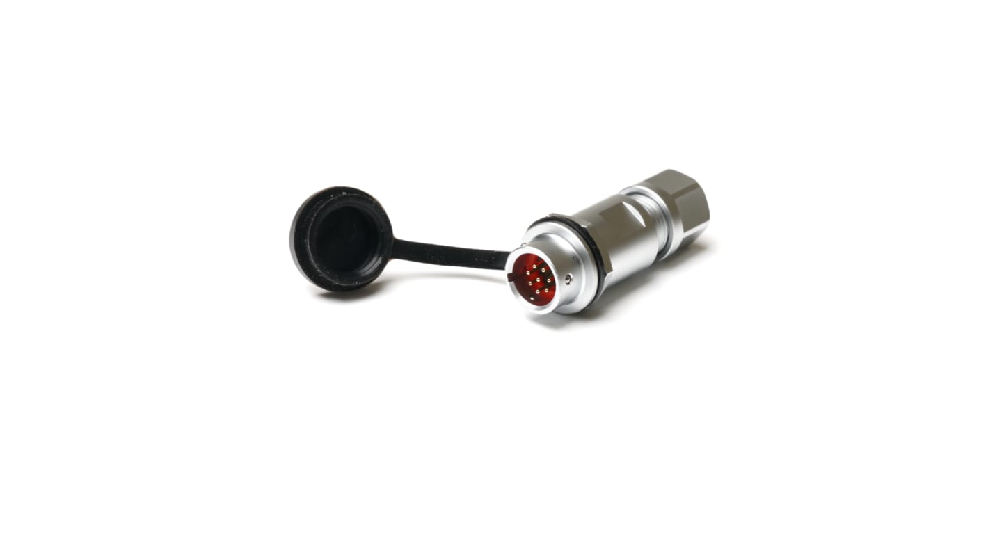 Conector circular RS PRO macho de 8 vías macho, montaje aéreo, IP67