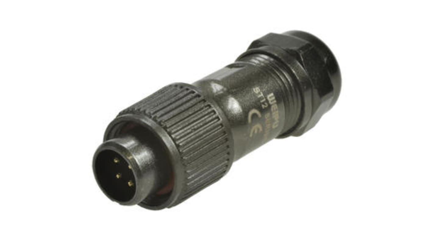 Conector circular RS PRO macho de 4 vías macho, montaje aéreo, IP67