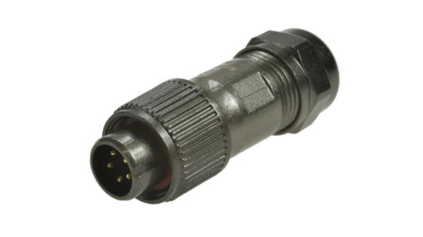 Conector circular RS PRO macho de 5 vías macho, montaje aéreo, IP67