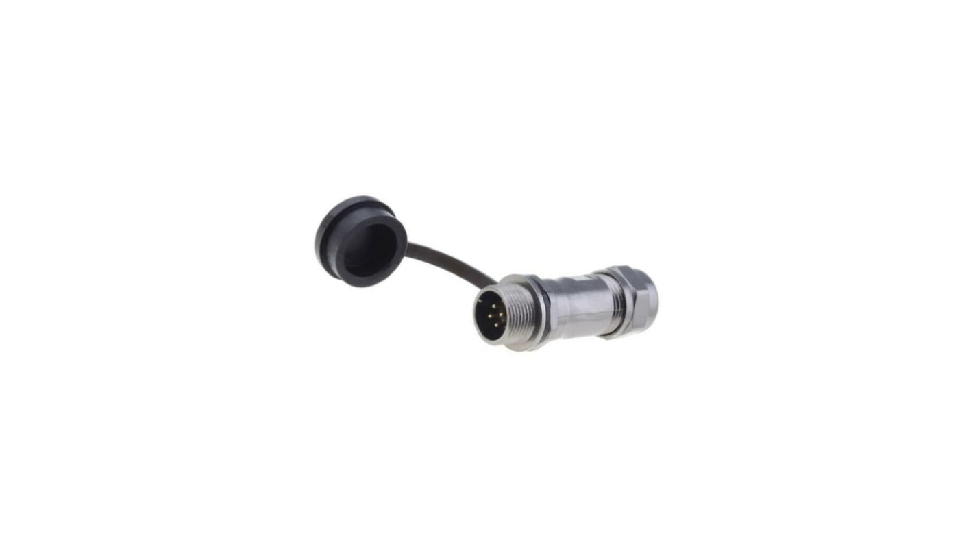 Conector circular RS PRO macho de 4 vías macho, montaje aéreo, IP67