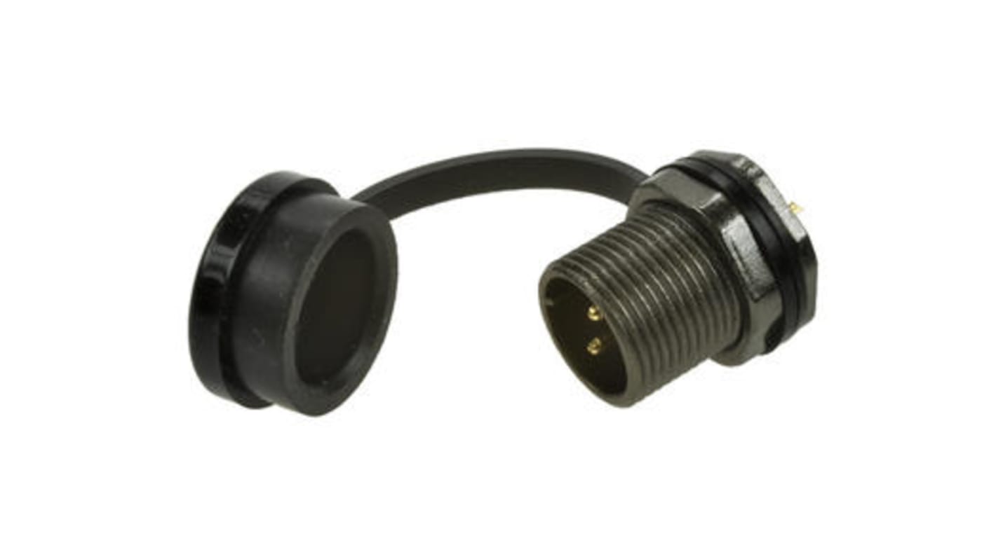 Conector circular RS PRO macho de 2 vías macho, Montaje trasero, IP67