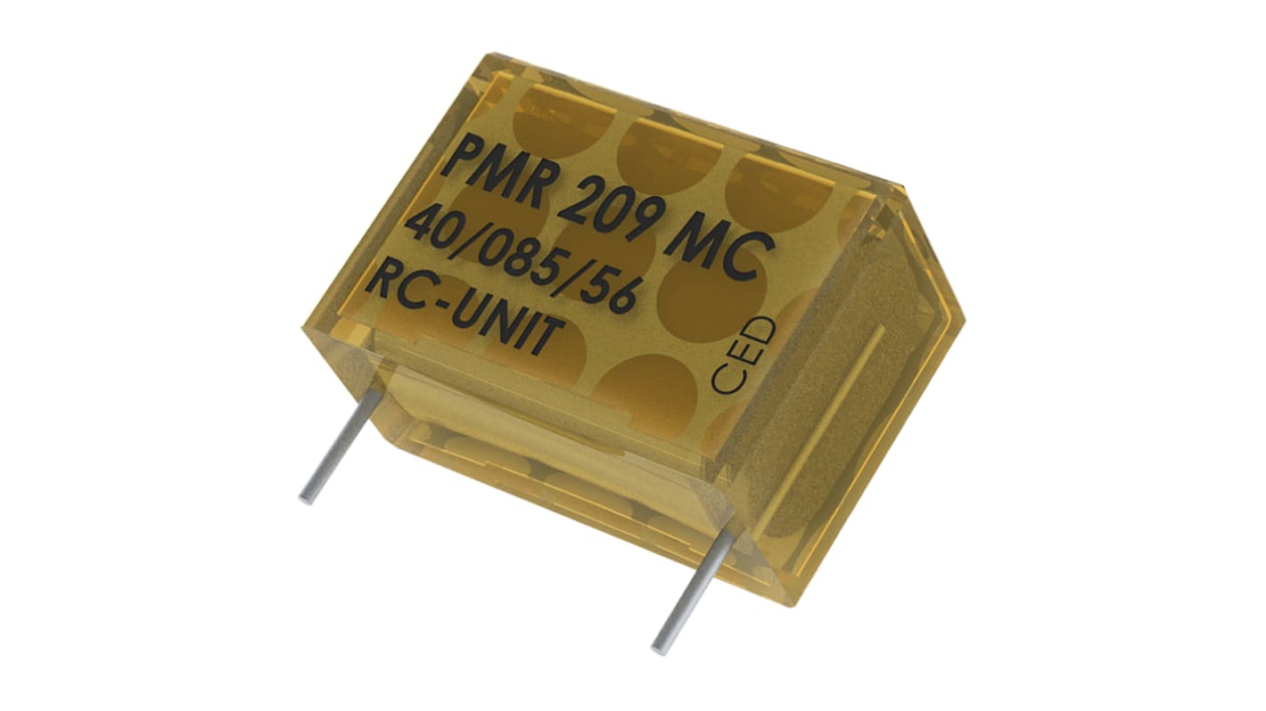 KEMET 100nF 22Ω 250 V ac, 630V dc RC-kondenzátor, elemek száma: 1, rögzítés: Furatszerelt