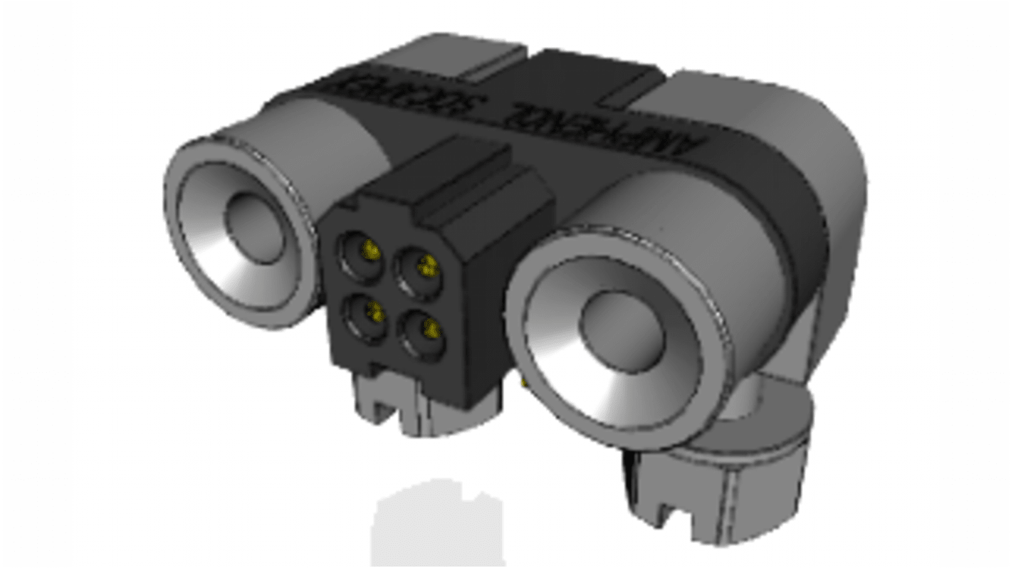 Conector macho para PCB Ángulo de 90° Amphenol Socapex serie MHDAS de 4 vías, 2 filas, paso 1.27mm, para soldar,