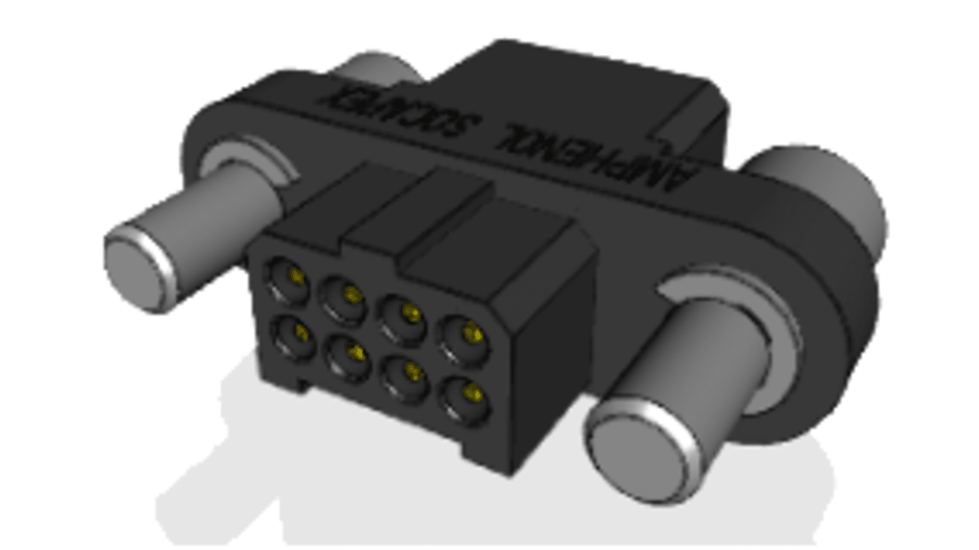 Amphenol Socapex MHDAS Series Straight PCB Mount PCB Header, 8 Contact(s), 1.27mm Pitch, 2 Row(s), Shrouded