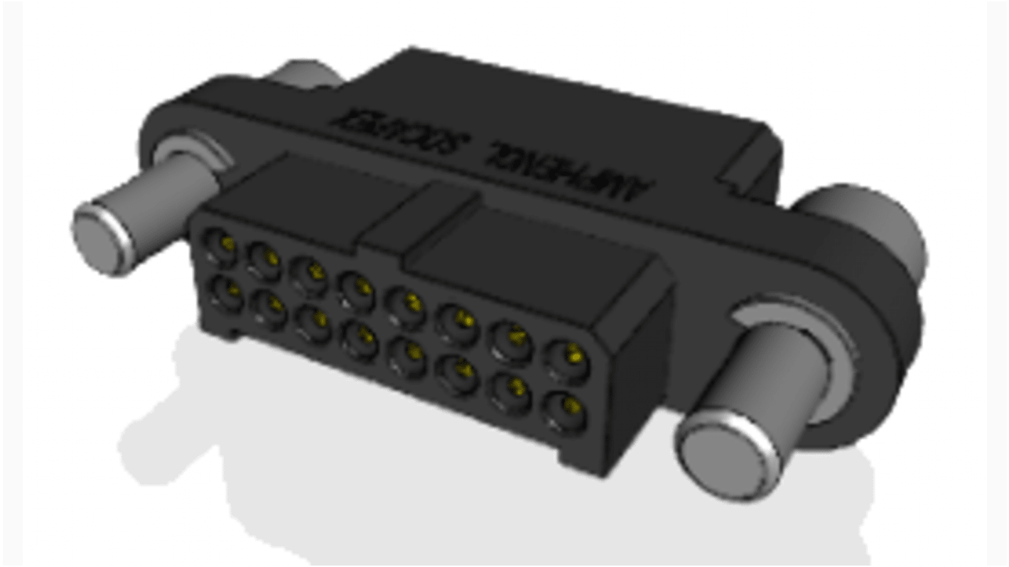 Conector macho para PCB Amphenol Socapex serie MHDAS de 16 vías, 2 filas, paso 1.27mm, para crimpar, Montaje en PCB