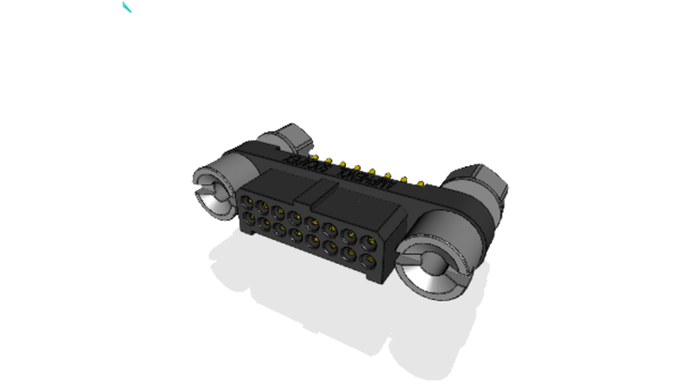 Conector macho para PCB Amphenol Socapex serie MHDAS de 16 vías, 2 filas, paso 1.27mm, para soldar, Montaje en PCB