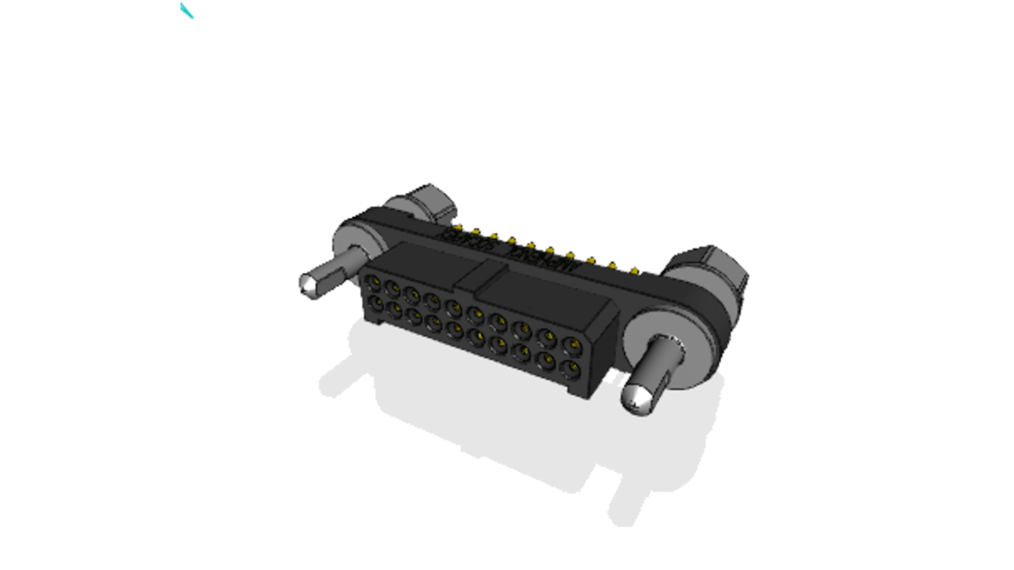 Amphenol Socapex MHDAS Leiterplatten-Stiftleiste Stecker Gerade, 20-polig / 2-reihig, Raster 1.27mm,