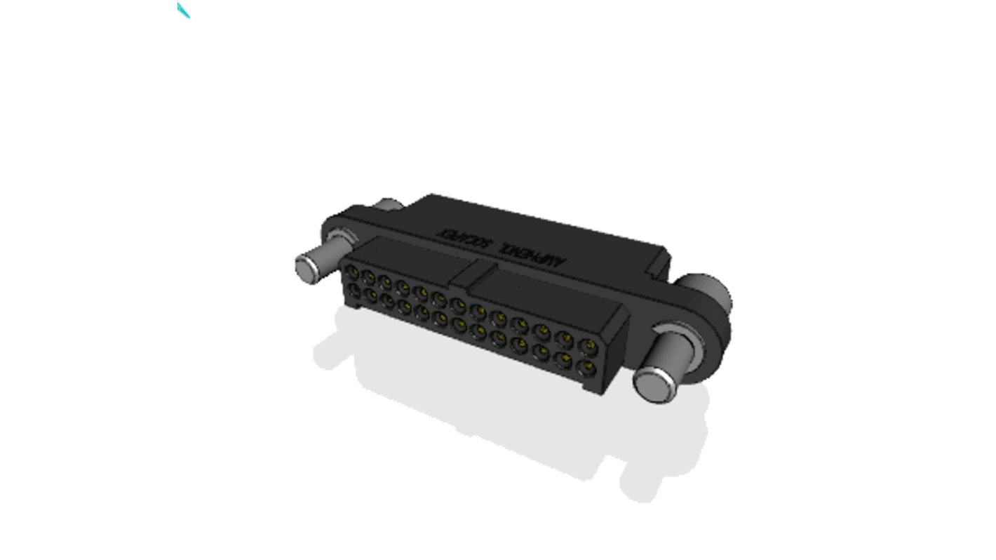 Conector macho para PCB Amphenol Socapex serie MHDAS de 26 vías, 2 filas, paso 1.27mm, para crimpar, Montaje en PCB