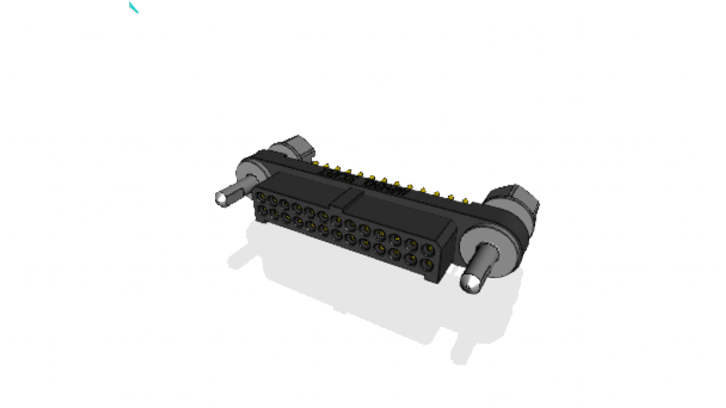 Conector macho para PCB Amphenol Socapex serie MHDAS de 26 vías, 2 filas, paso 1.27mm, para soldar, Montaje en PCB