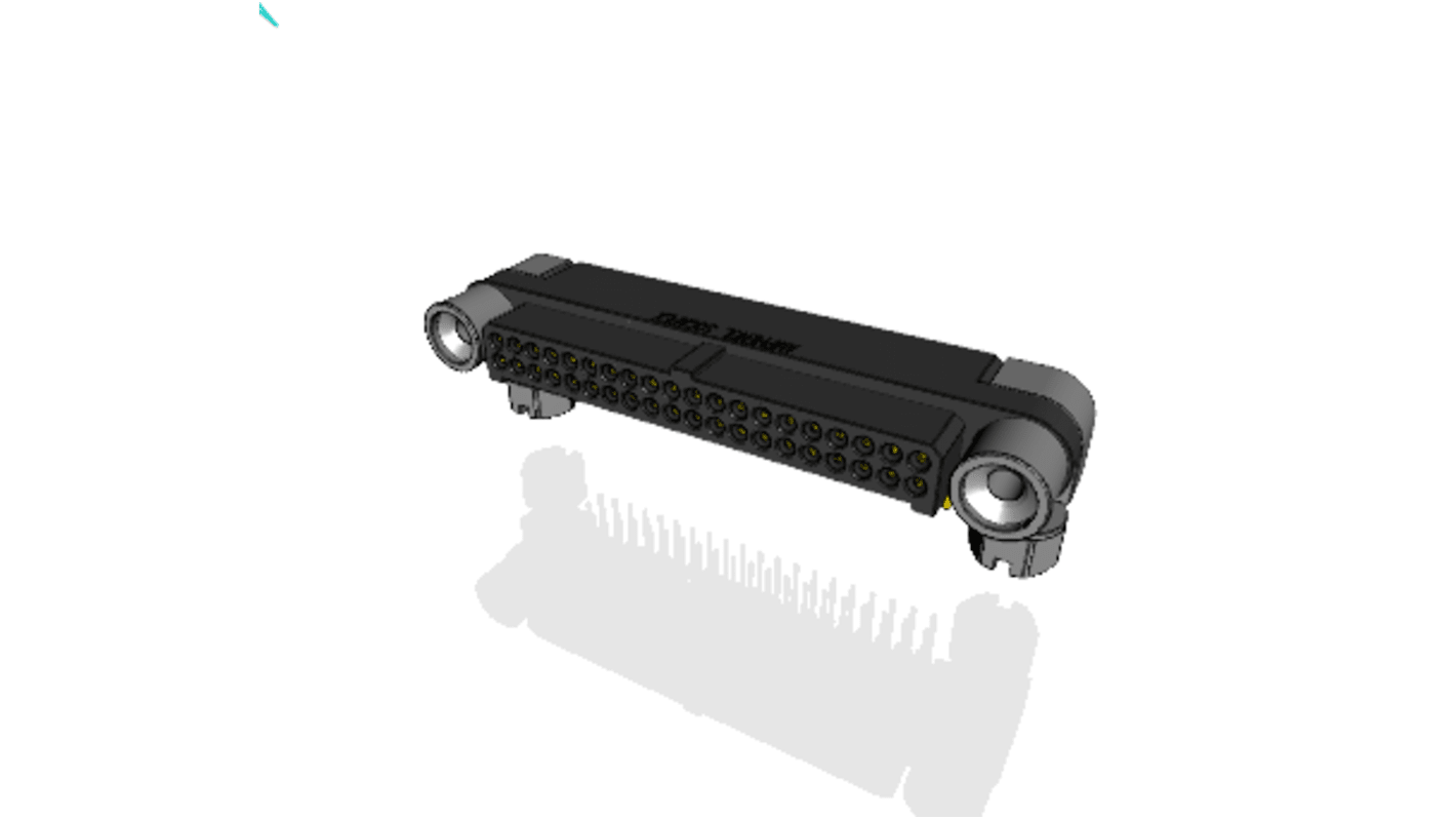 Amphenol Socapex MHDAS Series Right Angle PCB Mount PCB Header, 40 Contact(s), 1.27mm Pitch, 2 Row(s), Shrouded