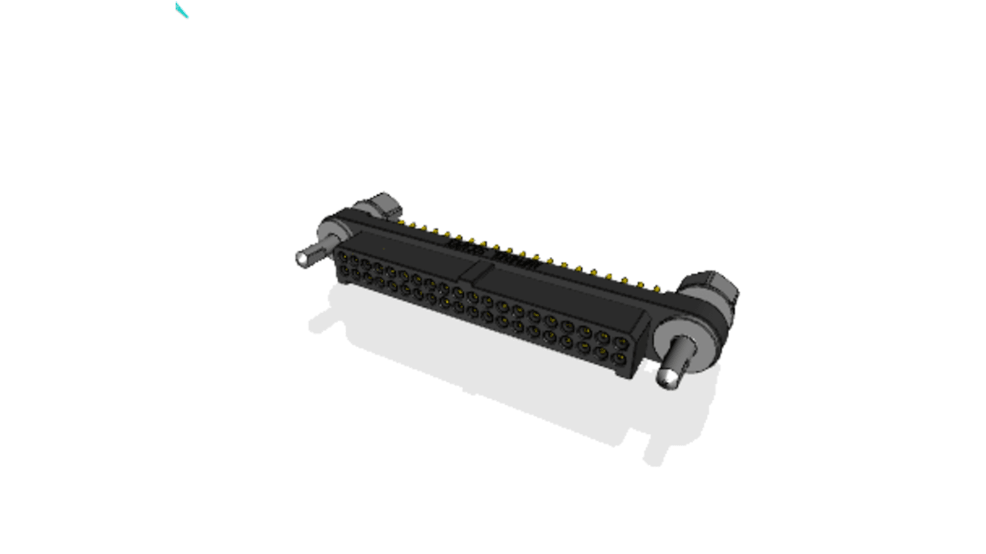 Amphenol Socapex MHDAS Series Straight PCB Mount PCB Header, 40 Contact(s), 1.27mm Pitch, 2 Row(s), Shrouded