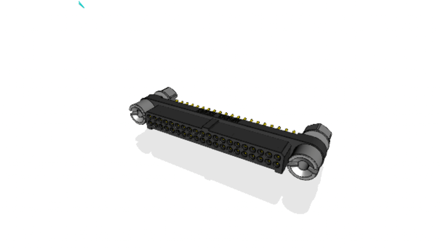 Amphenol Socapex MHDAS Series Straight PCB Mount PCB Header, 40 Contact(s), 1.27mm Pitch, 2 Row(s), Shrouded