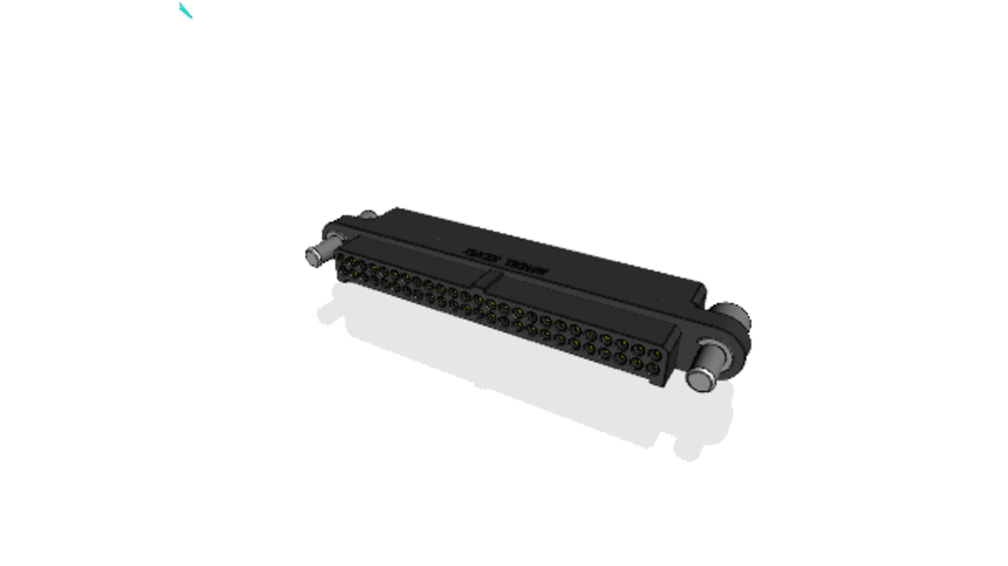 Amphenol Socapex MHDAS Series Straight PCB Mount PCB Header, 50 Contact(s), 1.27mm Pitch, 2 Row(s), Shrouded