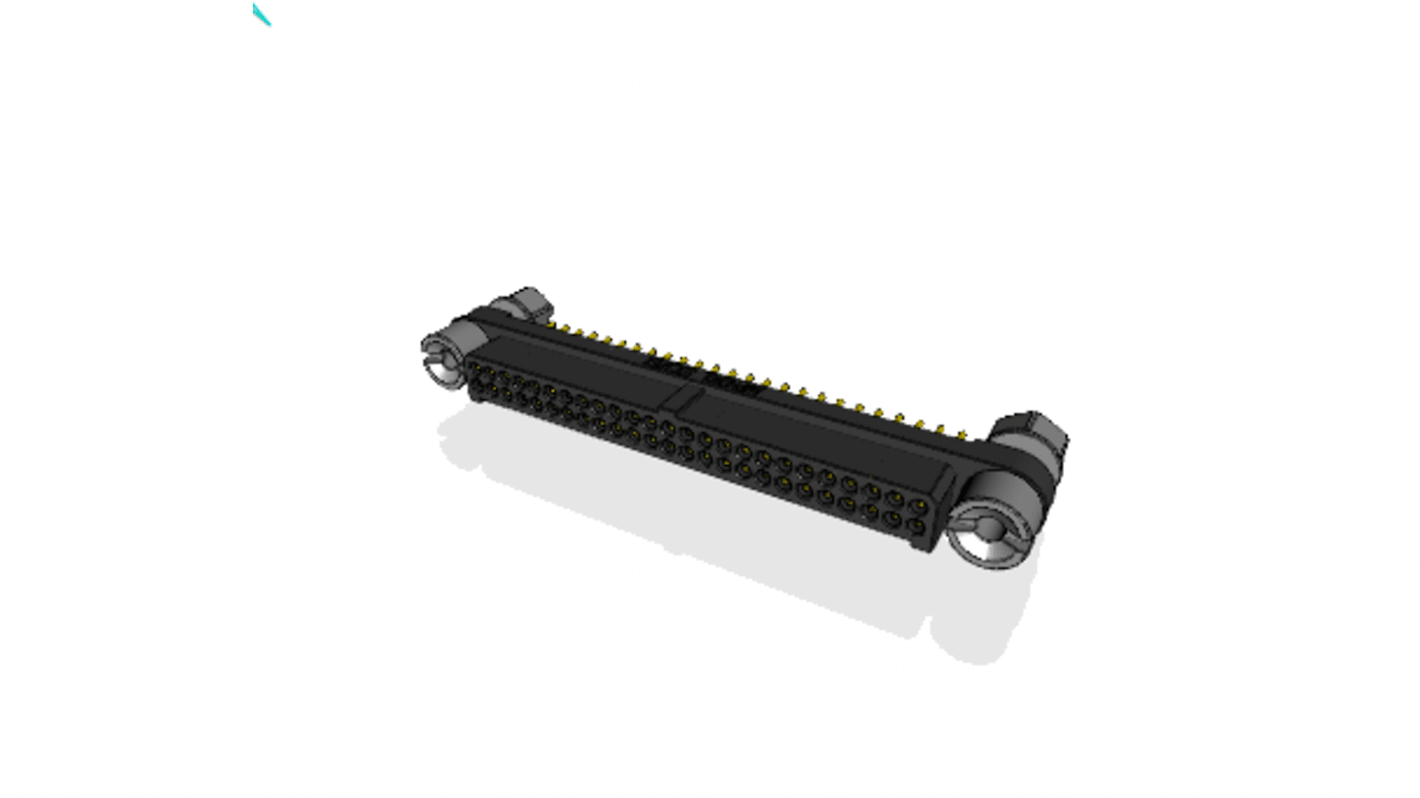 Amphenol Socapex MHDAS Series Straight PCB Mount PCB Header, 50 Contact(s), 1.27mm Pitch, 2 Row(s), Shrouded