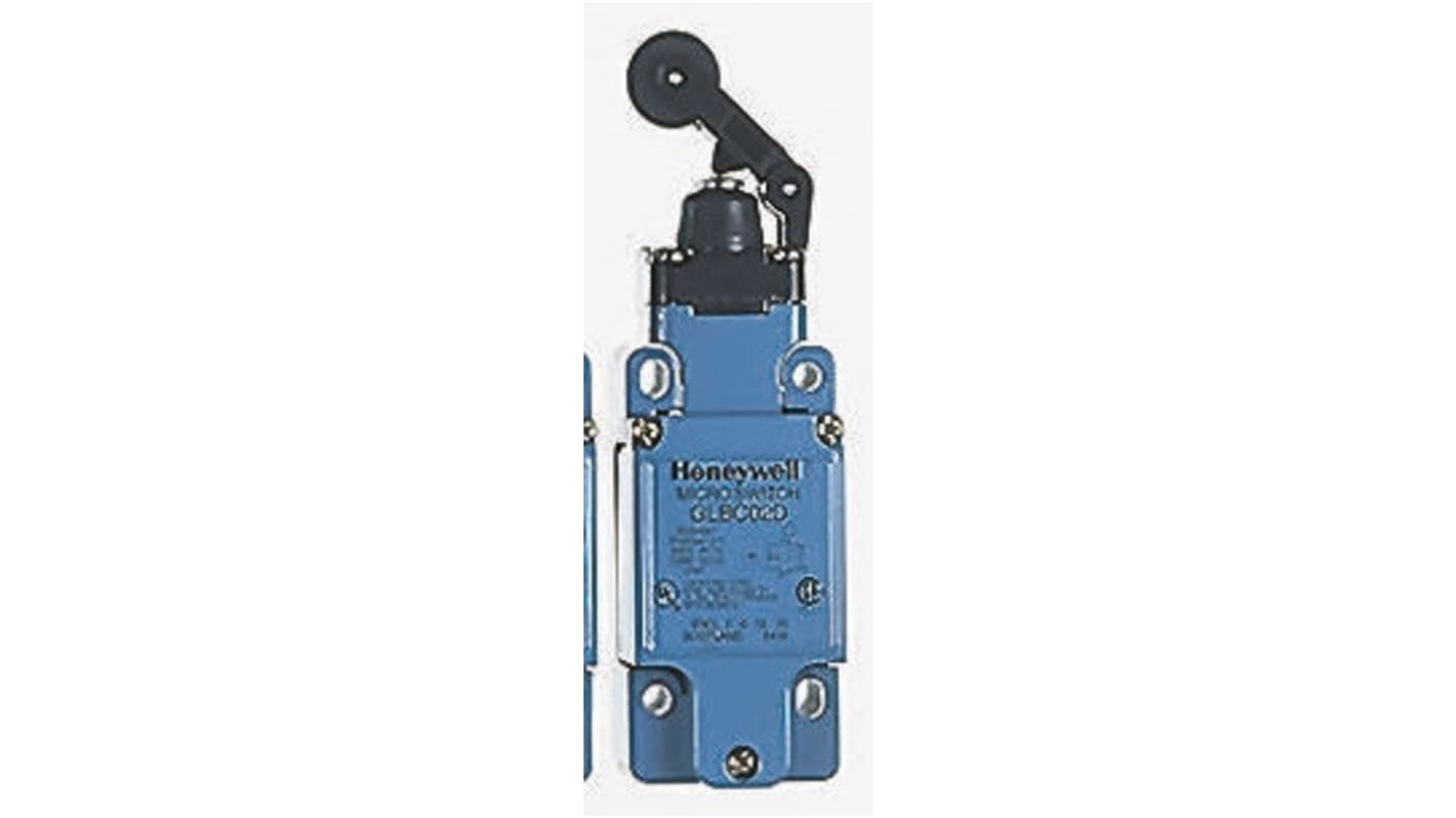 Honeywell GLA Series Roller Lever Limit Switch, NO/NC, IP67, SPDT, Die Cast Zinc Housing, 600V ac Max, 6A Max