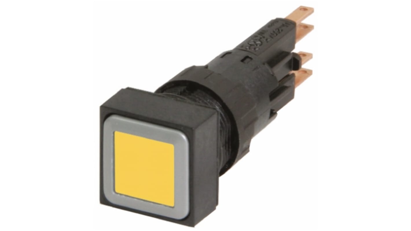Eaton RMQ16 Series Yellow Illuminated Momentary Push Button, 16mm Cutout, IP65