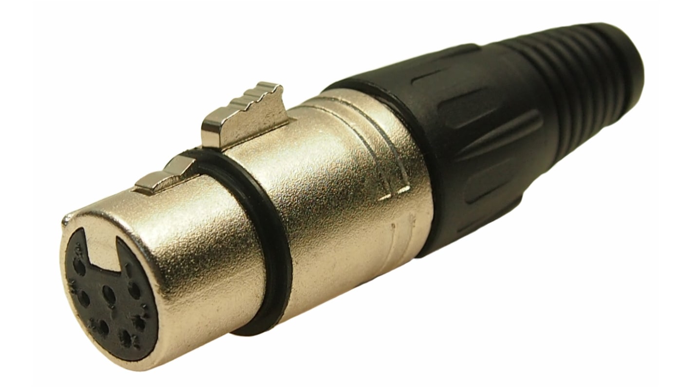 Conector XLR Hembra de 7 pines RS PRO revestidos de Plata, Montaje de Cable