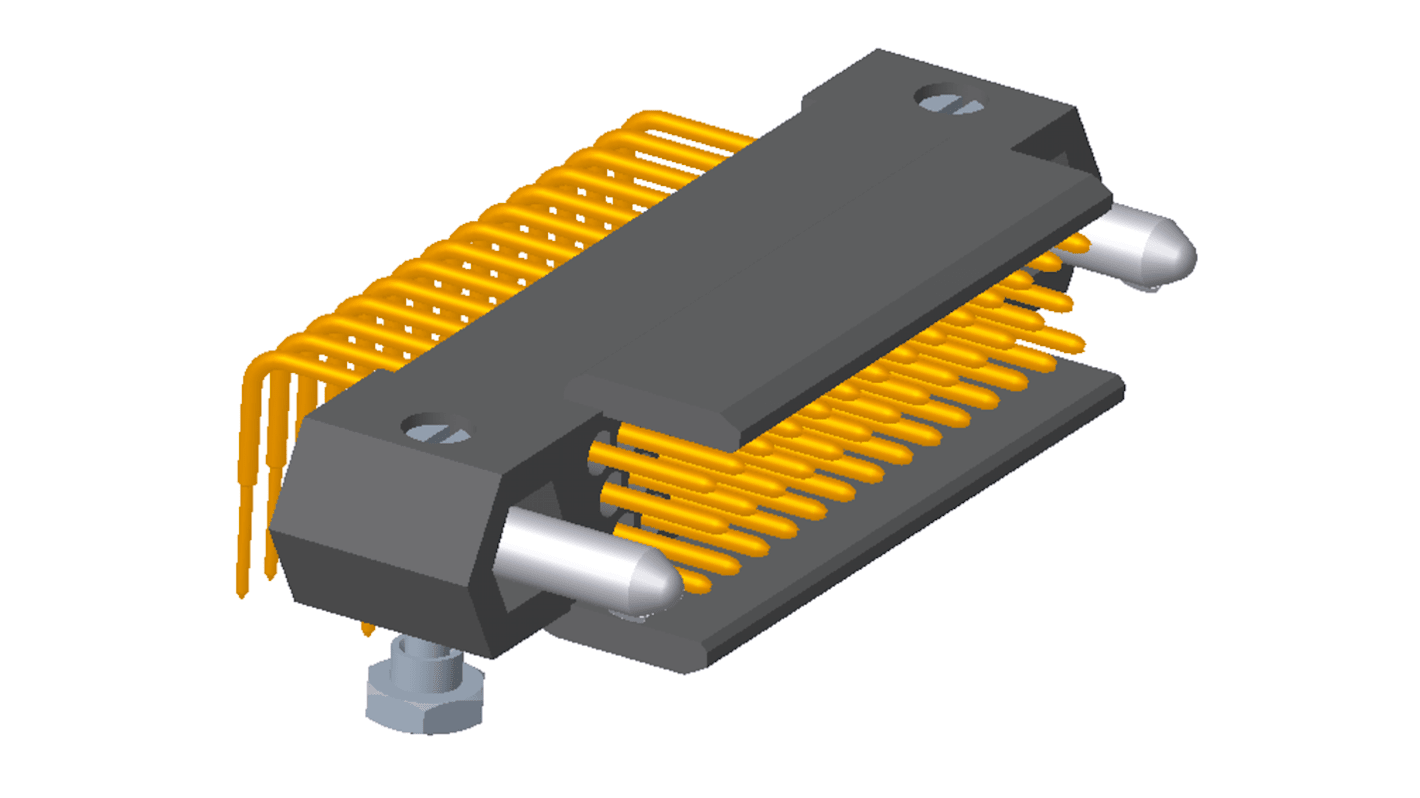 Amphenol Socapex HDAS Series Right Angle PCB Mount PCB Header, 41 Contact(s), 1.905mm Pitch, 3 Row(s), Shrouded