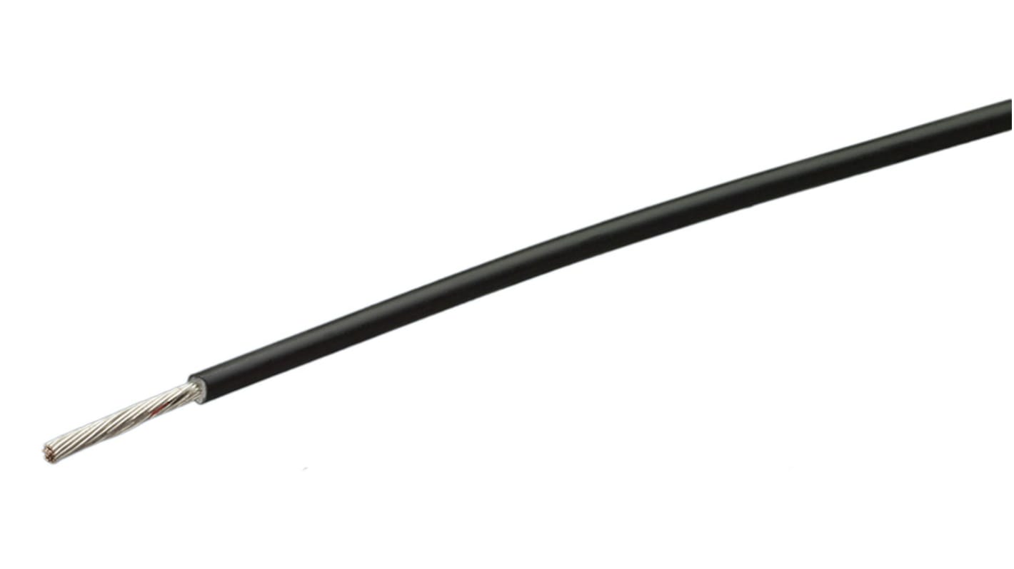 Przewód montażowy 0,26 mm² Czarny TE Connectivity Poliolefina 23 AWG 600 V dł. 100m 19/0,12 mm +150°C Lista UL