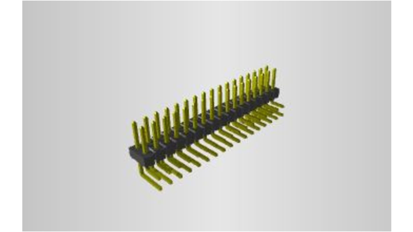 Samtec TSW Series Pin Header, 34 Contact(s), 2.54mm Pitch, 2 Row(s), Unshrouded