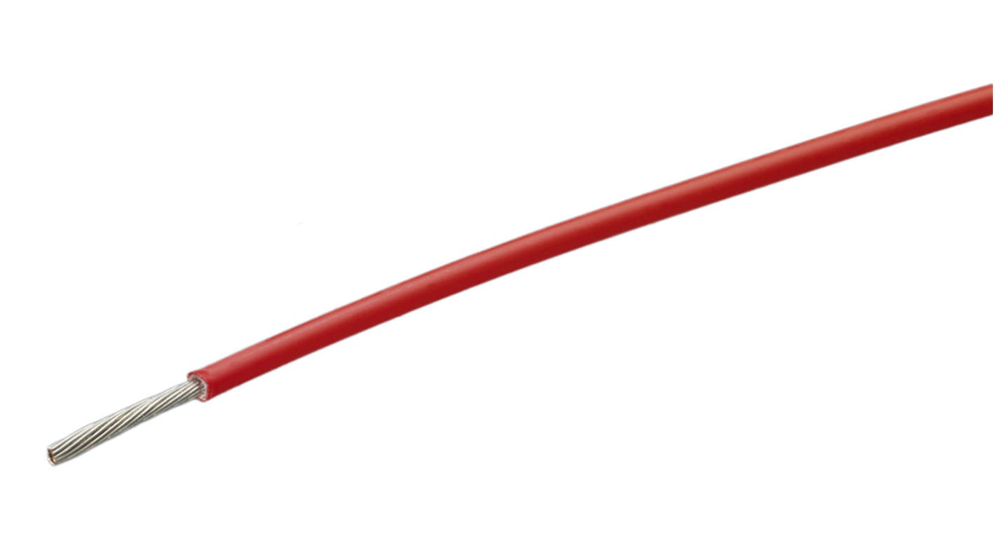 Přístrojový kabel plocha průřezu 1.5 mm², prameny vodičů: 19/0,32 mm pramen vodičů, Červená, 600 V 100m 16 AWG TE