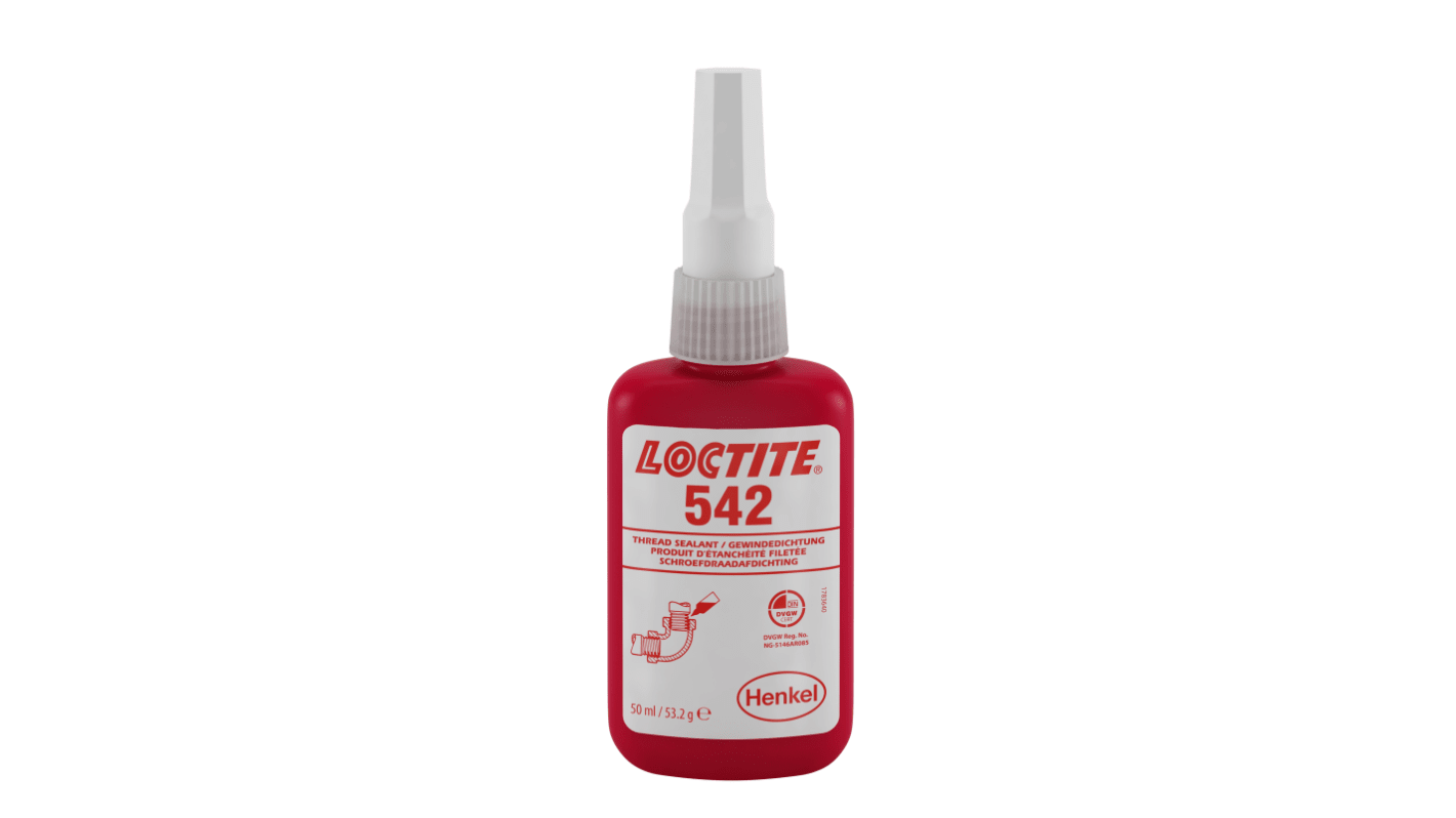 Loctite 542 Gewindedichtmittel anaerob Flüssig bronzefarben, Tube 50 ml, -55°C → +150°C