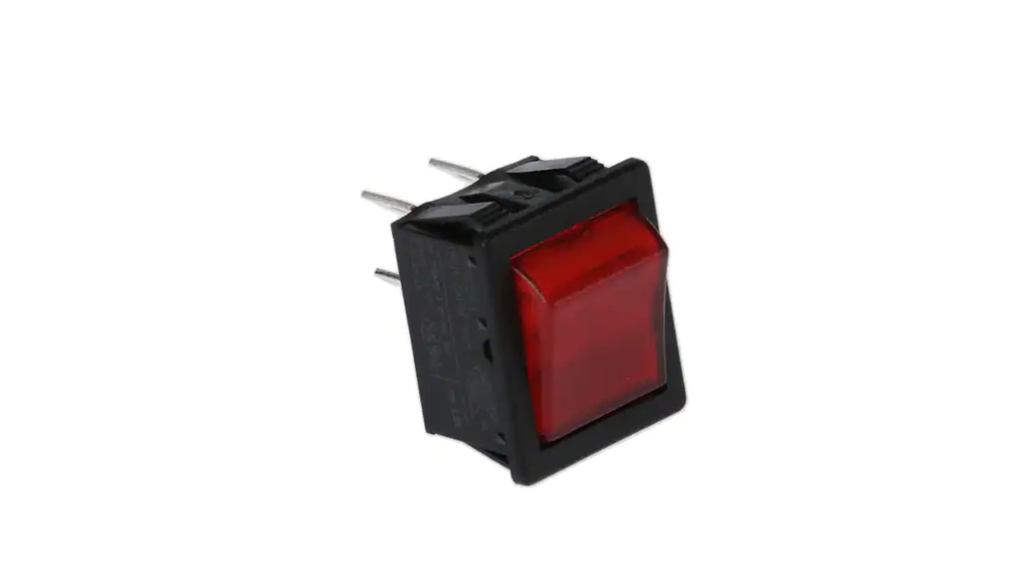 Interruttore a bilanciere Bulgin, DPST, On-Off Illuminato, Rosso