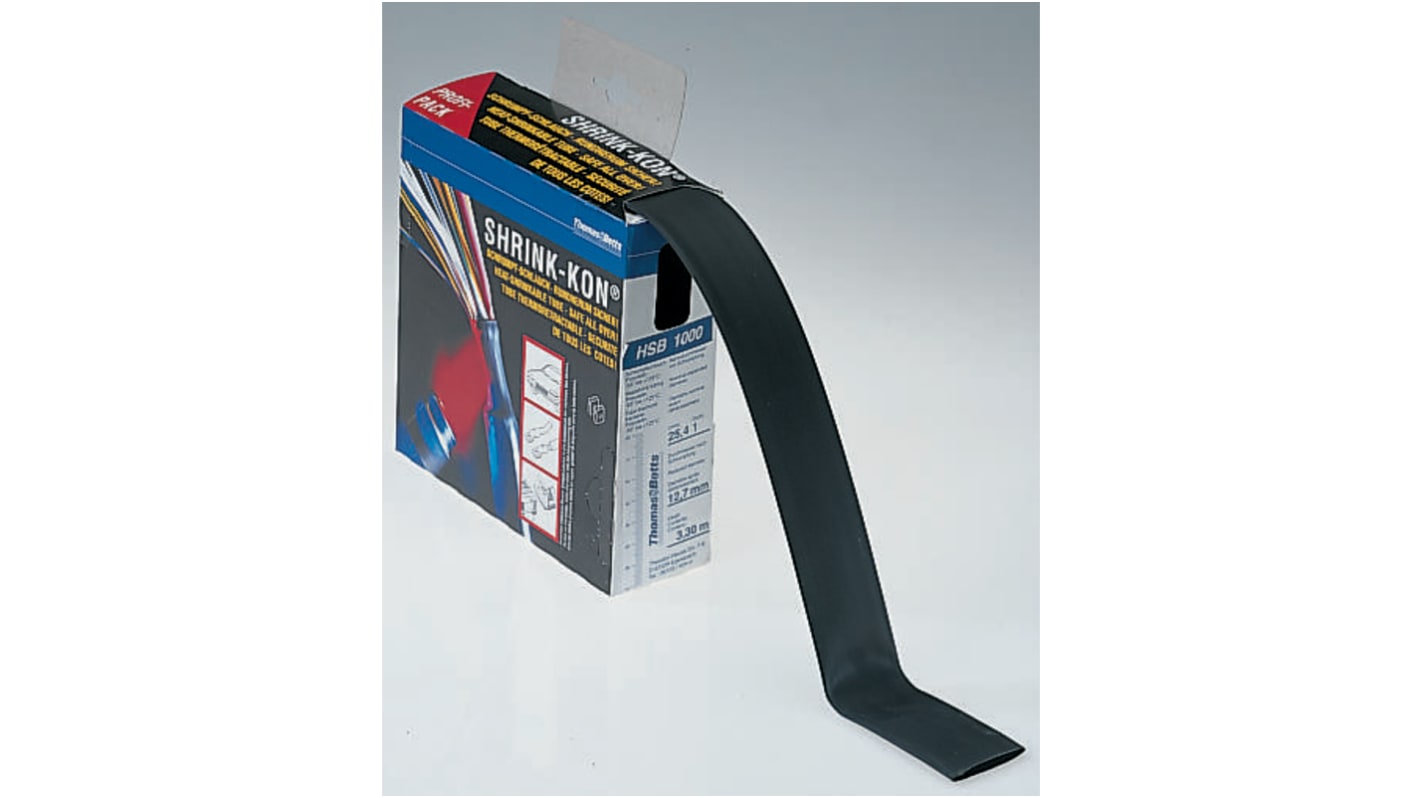 Thomas & Betts Heat Shrink Tubing Kit, Black 19.1mm Sleeve Dia. x 5m Length 2:1 Ratio, HSB Series