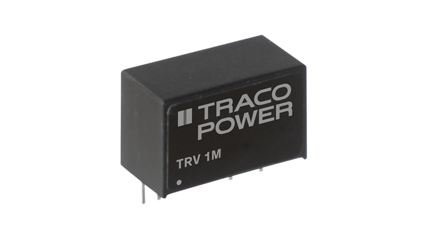 TRACOPOWER DC-DCコンバータ Vout：12V dc 4.5 → 5.5 V dc, 1W, TRV 1-0512M