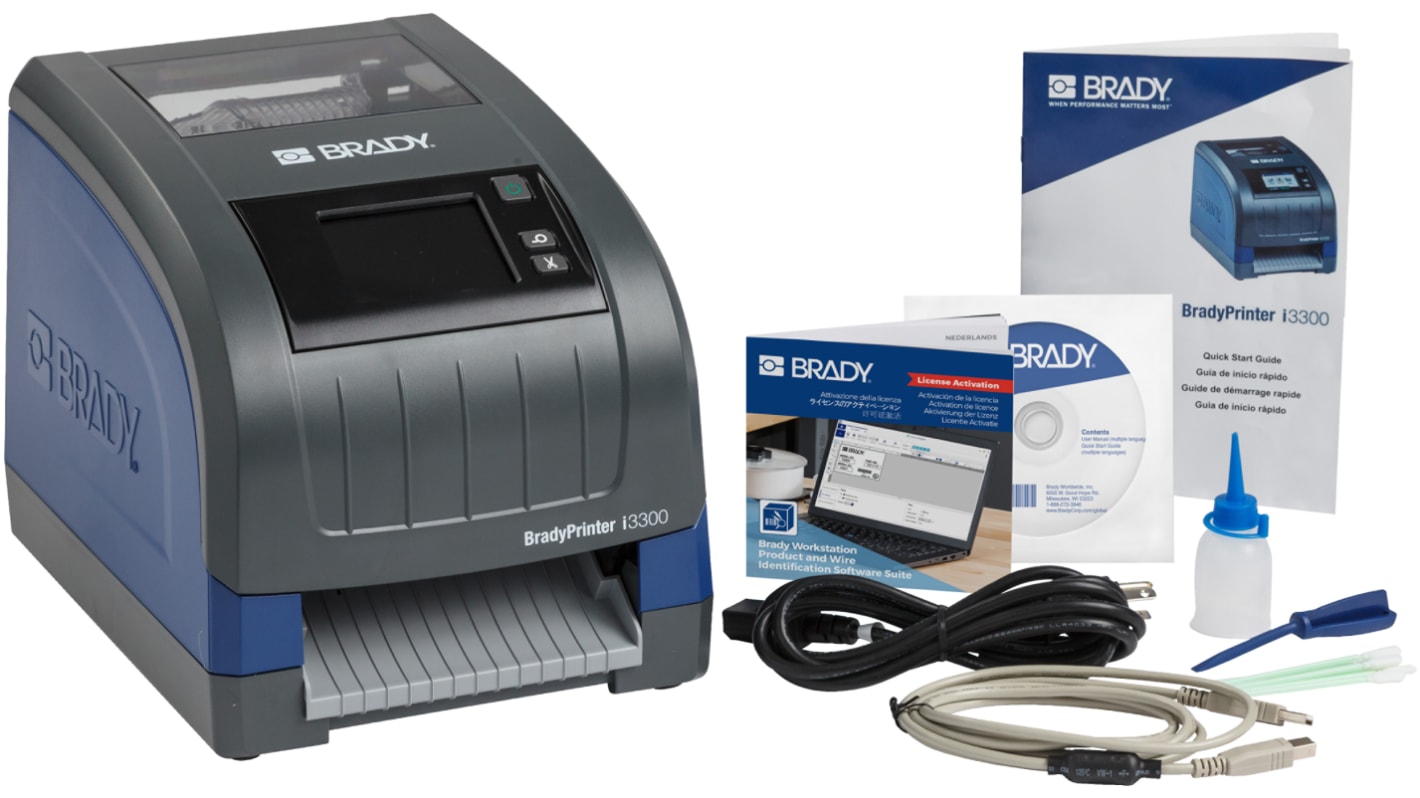 Impresora de etiquetas Brady I3300-300-C-UK-W-PWID, conectividad Ethernet, USB, USB 2.0, Wi-Fi