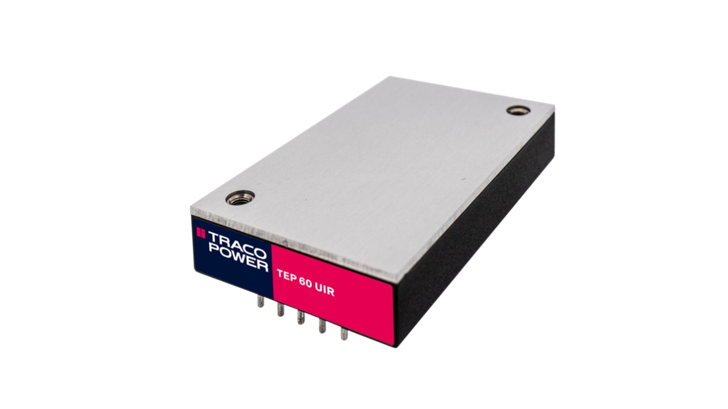 TRACOPOWER TEP 60UIR DC-DC Converter, 5V dc/ 12A Output, 9 → 75 V dc Input, 60W, Through Hole, +85°C Max Temp