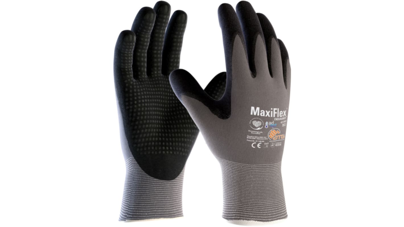 Gants de manutention lourde ATG MaxiFlex taille 6, Manutention générale, 1 Paire, Gris