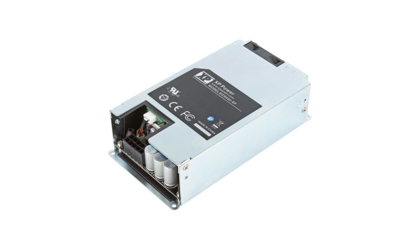 XP Power Switching Power Supply, ECH450PS54-EF, 54V dc, 4.63 A, 8.33 A, 450W, 1 Output, 264V ac Input Voltage