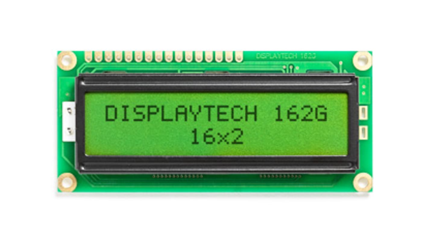 Displaytech 液晶モノクロディスプレイ 半透過型 英数字, 2列16文字x16 char