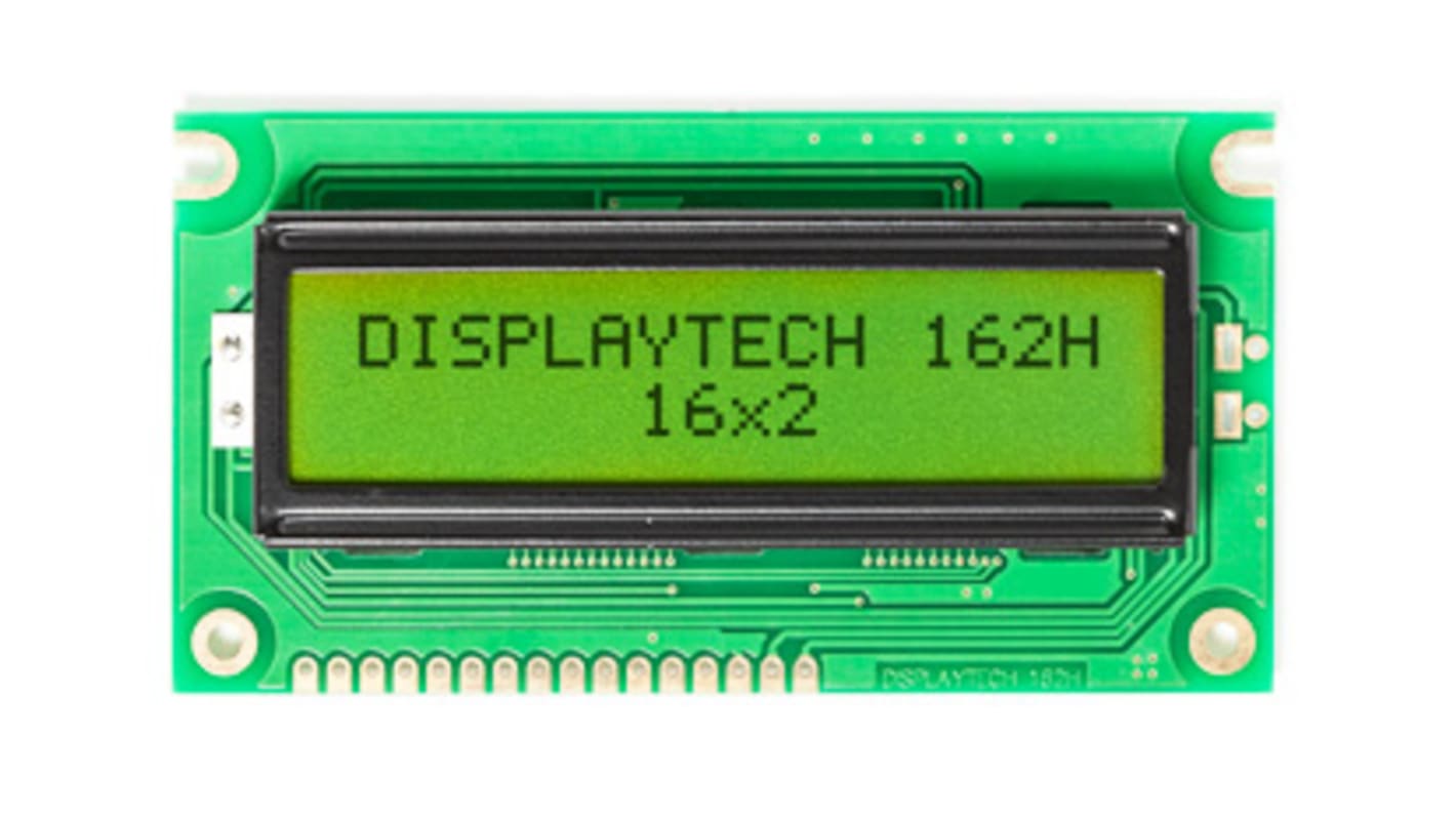 Monochromatický LCD displej, řada: 162H Alfanumerické, Transflektivní, Displaytech