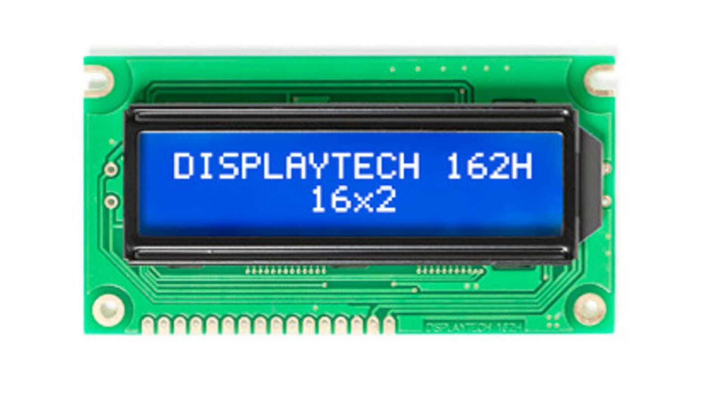 Displaytech 液晶モノクロディスプレイ 透過型 英数字, 2列16文字x16 char