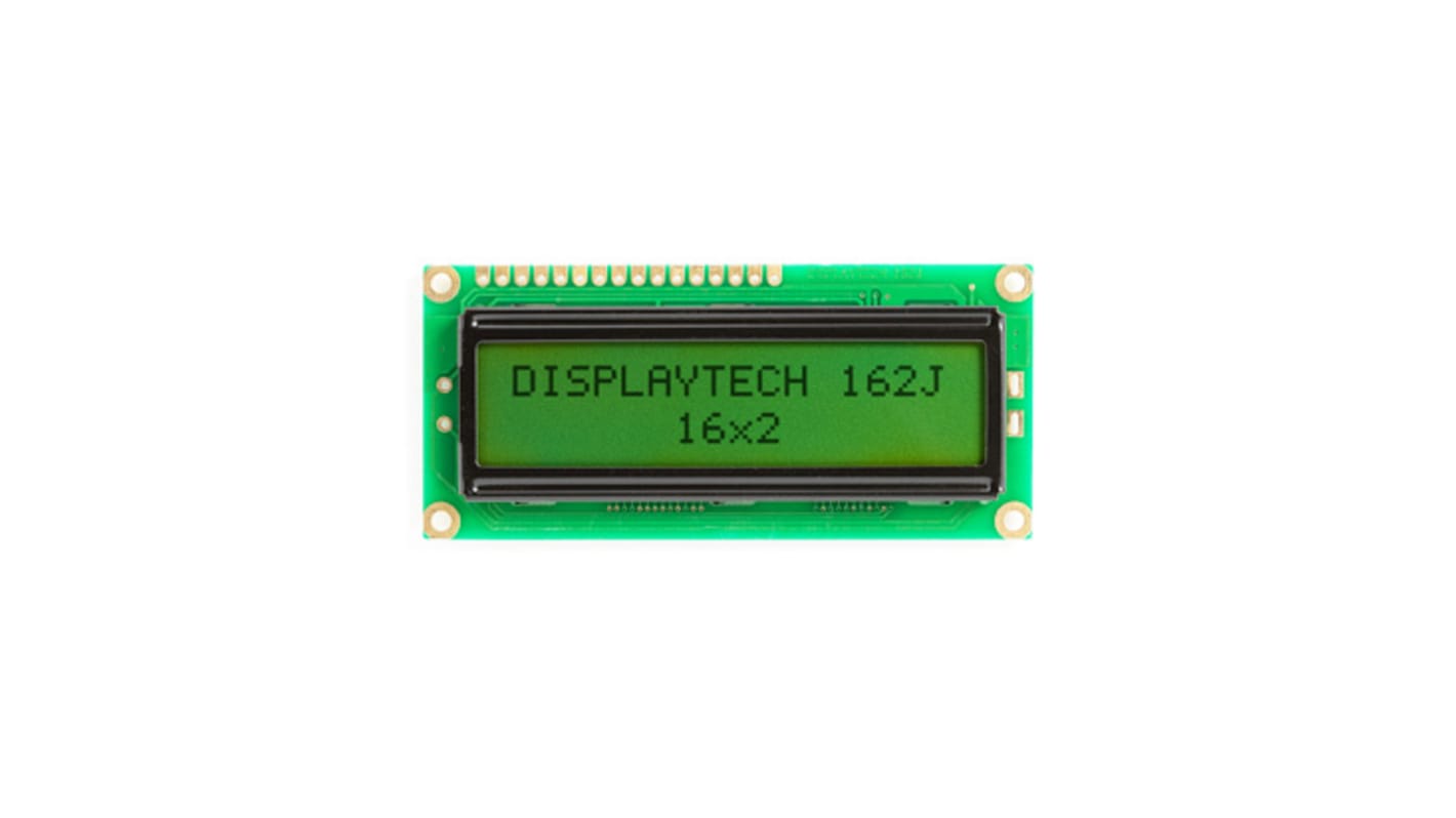 Monochromatický LCD displej, řada: 162J Alfanumerické, Reflexní, Displaytech