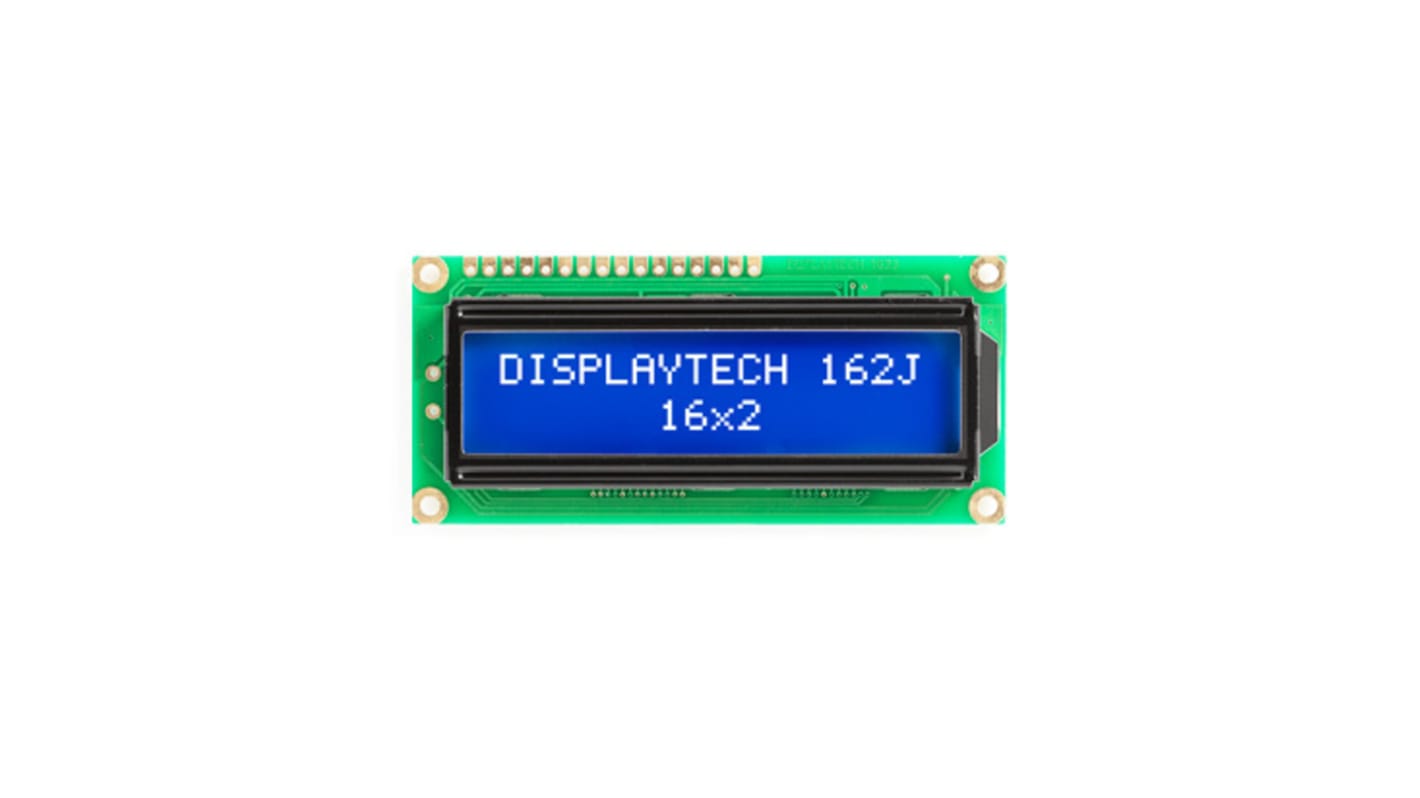 Display monocromo LCD alfanumérico Displaytech 162J de 2 filas x 16 caract., transmisivo