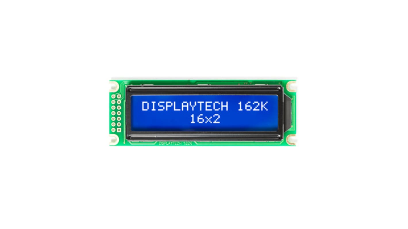 Display monocromo LCD alfanumérico Displaytech 162K de 2 filas x 16 caract., transmisivo