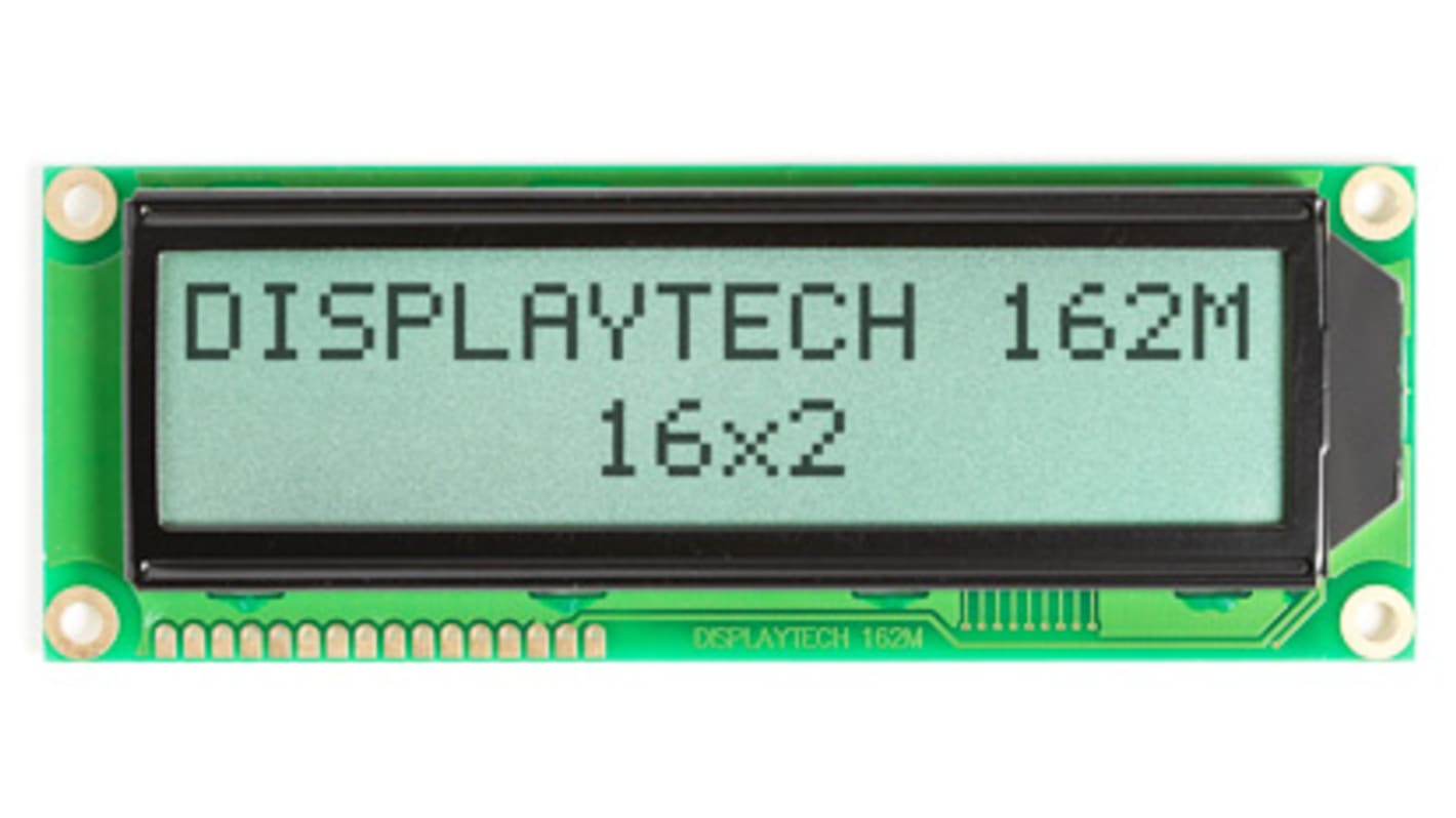 Monochromatický LCD displej, řada: 162M Alfanumerické, Transflektivní, Displaytech