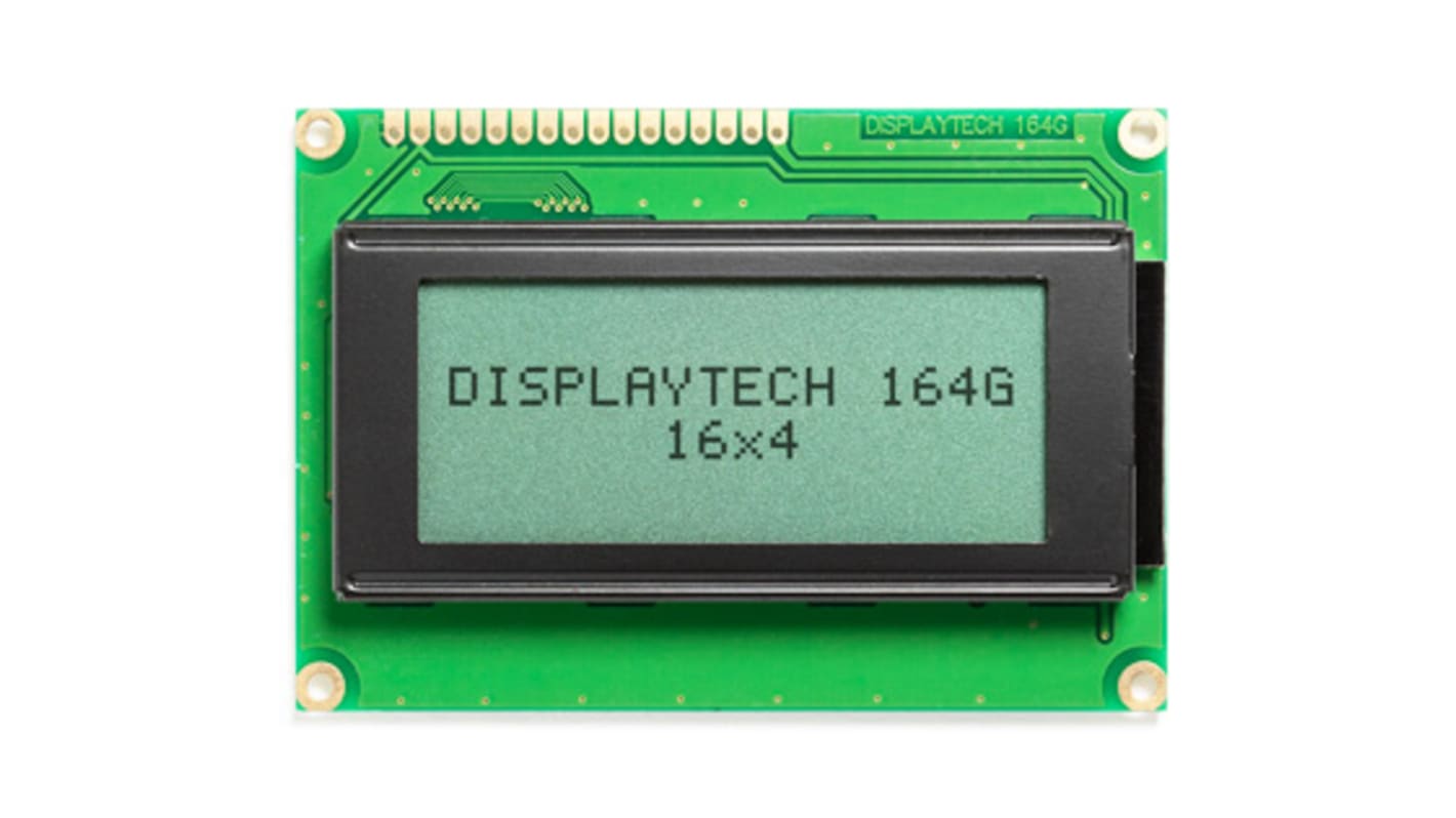 Display monocromo LCD alfanumérico Displaytech 164G de 4 filas x 16 caract., transflectivo